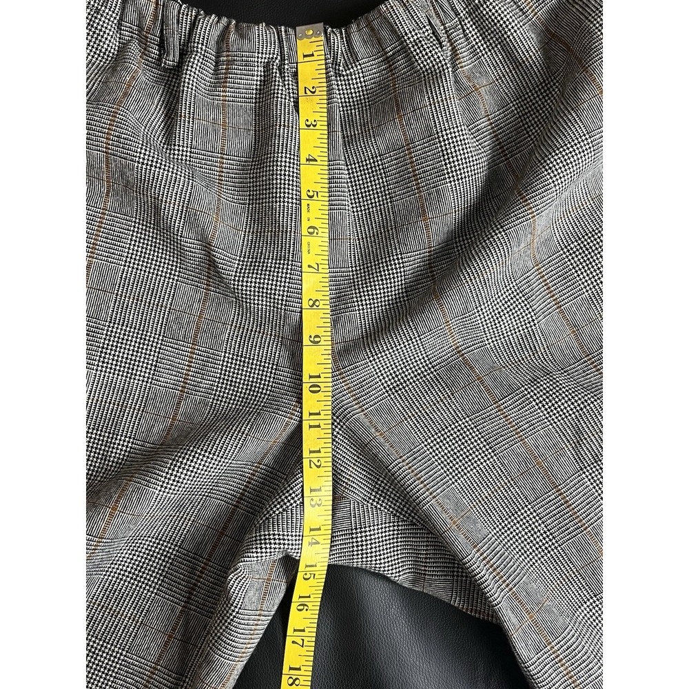 Orvis Wool Blend Elastic Waist Pocket Pants Lined Petite Large Glen Check Plaid - Picture 8 of 13